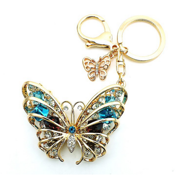 彩色蝴蝶高级感挂件镂空设计吊坠钥匙扣